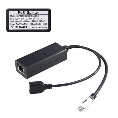 Splitter PoE de 48 V à 5 V 2,4 A avec sorties USB et RJ45