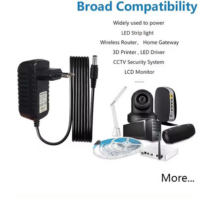 Adaptateur d'alimentation 12V 2A pour caméra de vidéosurveillance avec prise CC 5,5 mm