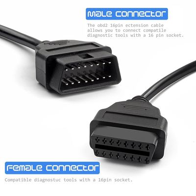 Câble élévateur 9-36V OBD2 16 broches vers USB A mâle pour diagnostic automobile