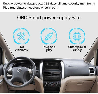 5V 12V chargeur de voiture câbles d'extension d'alimentation OBD-2 à type C câble USB-C pour Dashcam