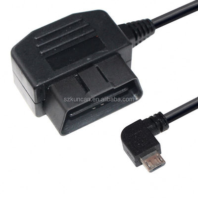 Connecteur de câble micro USB de 24 W pour GPS DVR Camcorder Tablette E-dog Téléphone OBD II Chargeur à 16 broches