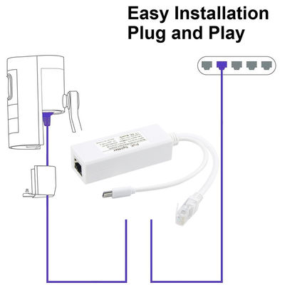 48V à 24V 12V 5V POE Splitter avec connecteur RJ45 1Gbps