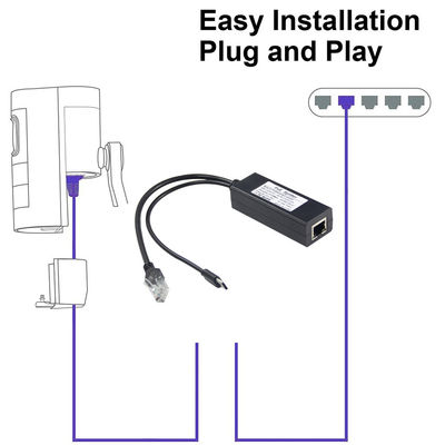 12v 2a type C et port LAN RJ 45 Connectez le séparateur USB Poe pour l'alimentation sur Ethernet