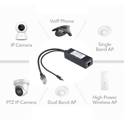 1Gbps POE Splitter Adaptateur USB-C IEEE 802.3af Compatible pour les caméras de sécurité Wi-Fi