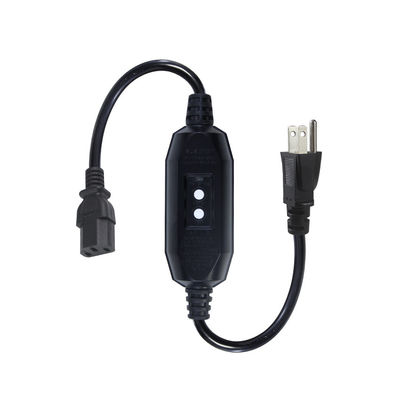Appareil électroménager IP54 Cable extérieur avec GFCI NEMA 5-15P à IEC 60320 C13 Femme Longueur du câble 0,5 m