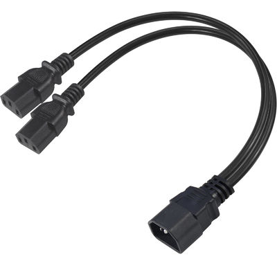 C14 mâle à 2XC13 femelle câble d'alimentation de prise électrique Y séparateur de câble ac extension