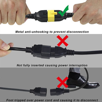 Cable électrique 320 C20 Homme à C19 Femme Connecteur de prise 60320 Iec Cordon d'alimentation de l'ordinateur