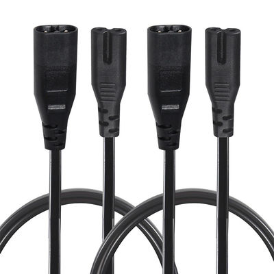 2M Iec320 fil noir exposé câble d'alimentation Ac C7 à la figure 8 C8 câble d'extension