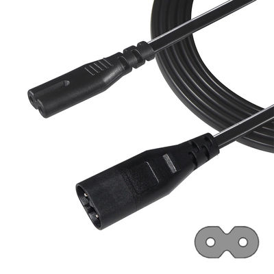 2M Iec320 fil noir exposé câble d'alimentation Ac C7 à la figure 8 C8 câble d'extension