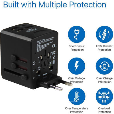 Adaptateur d'alimentation à prise multiplug approuvé 4 en 1 États-Unis UE Royaume-Uni AU Chargeur de voyage à prise