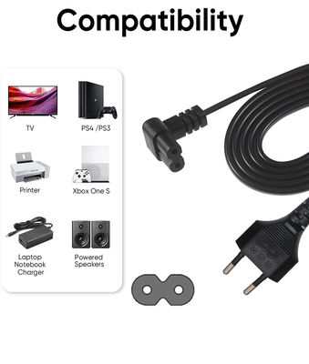 Italie 2 broches de câble européen C7 connecteur d'extension Psu