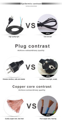 Cordon électrique à 3 broches européen Vde 220V Schuko Cee 77 Eu Ac