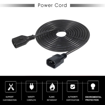 Corde d'extension de 14 pieds de largeur de 15 pieds C14 à C13 pour l'alimentation du PC