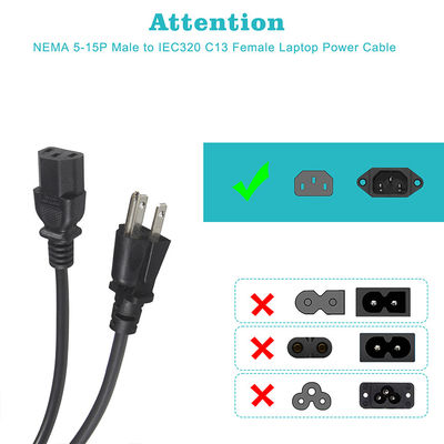 Cordon d'alimentation pour ordinateur portable 6FT 3Prong Nema 515P à la CEI 320 C13 pour appareils électroménagers