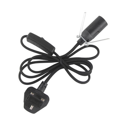 3A 5A British Fused 3 Pin Power Plug Cable de lampe à sel avec 303 commutateur en ligne E14 Porteur de lampe OEM/ODM