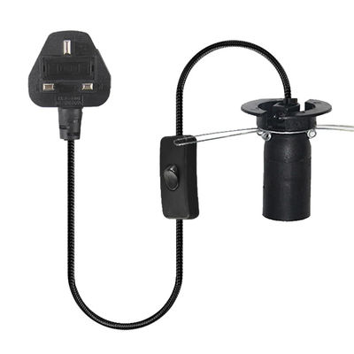 3A 5A British Fused 3 Pin Power Plug Cable de lampe à sel avec 303 commutateur en ligne E14 Porteur de lampe OEM/ODM