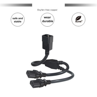 C20 à C13 double câble de séparateur de puissance 6ft 250V PVC noir