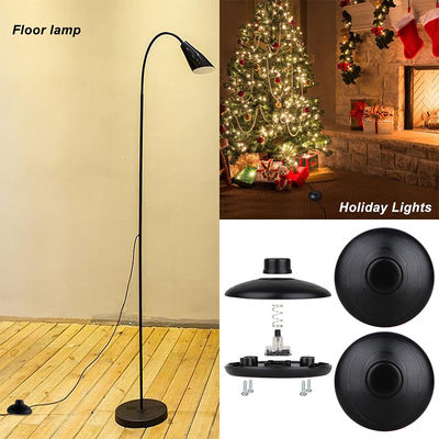 Cordon d'alimentation UE à 2 broches avec commutateur de pied pour lampes à sel 6FT Noir