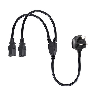 BSI approuvé Y câble d'extension de branche UK 3Pin à IEC C13 câble d'alimentation de prise féminine