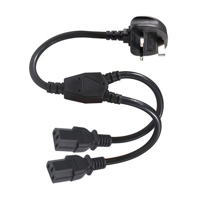 BSI approuvé Y câble d'extension de branche UK 3Pin à IEC C13 câble d'alimentation de prise féminine
