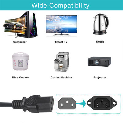 BSI approuvé Y câble d'extension de branche UK 3Pin à IEC C13 câble d'alimentation de prise féminine