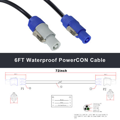NAC3FCA à charge lourde, homme à NAC3FCB, homme, câble d'alimentation électrique IP56 20A, connecteur PowerCon