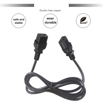 KUNCAN 14Awg 16A câble d'alimentation de prolongation verrouillage européen C19 à C13 connecteur Iec 60320 320