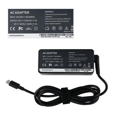 Adaptateur d'alimentation pour ordinateur de bureau Type-C PD 45W Chargeur pour ordinateur portable 20V 2,25A MAX