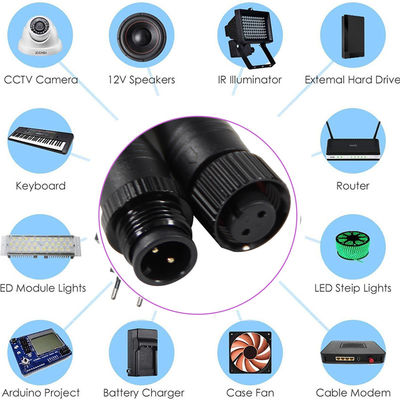 M12 IP67 connecteur étanche 3Pin câble d'éclairage LED mâle à femelle