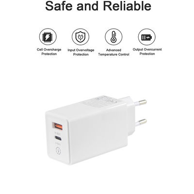 Laptop QC type C double chargeur PD 65W sortie 15V 3A pour une charge rapide Adapteur de voyage
