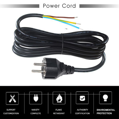Cordon d'alimentation européen certifié VDE H05VV-F 3G 0.75mm2