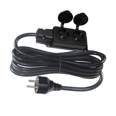 EU 3pin Male Plug To 2 X EU 3pin Female Sockets France 1 à 2 câbles d'extension pour plusieurs appareils