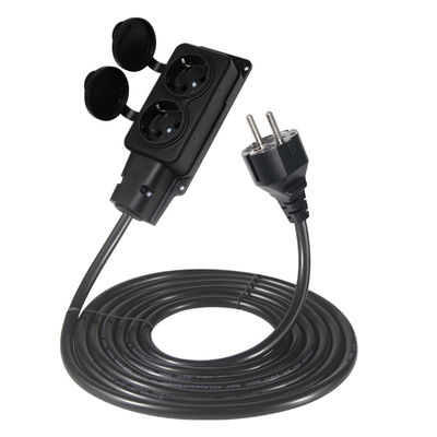 EU 3pin Male Plug To 2 X EU 3pin Female Sockets France 1 à 2 câbles d'extension pour plusieurs appareils