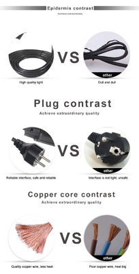 EU 3pin Male Plug To 2 X EU 3pin Female Sockets France 1 à 2 câbles d'extension pour plusieurs appareils