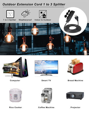 EU 3pin Male Plug To 2 X EU 3pin Female Sockets France 1 à 2 câbles d'extension pour plusieurs appareils