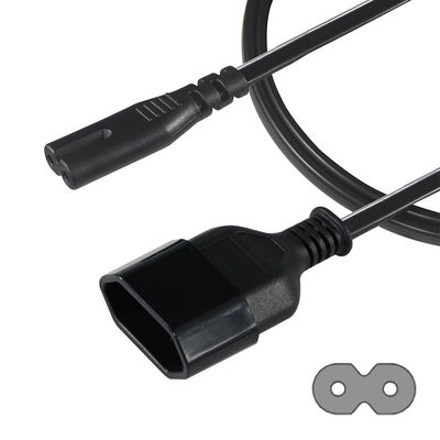 2FT VDE EU 2Pin prise féminine à IEC 60320 C7 câble de prolongation féminin