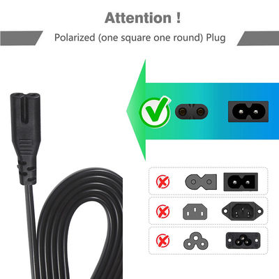 2FT VDE EU 2Pin prise féminine à IEC 60320 C7 câble de prolongation féminin