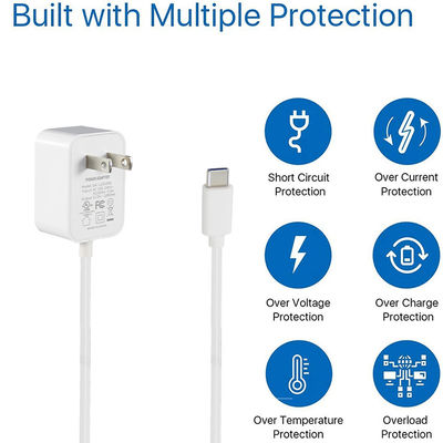 36W Type C Fin Amérique du Nord 12V Chargeur USB-C pour une recharge rapide 1.2M Longueur et entrée AC 100-240V