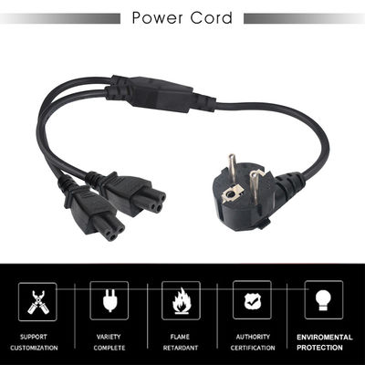 Cordon d'alimentation Schuko vers 2x C5 0.75mm PVC 220V Usage intérieur