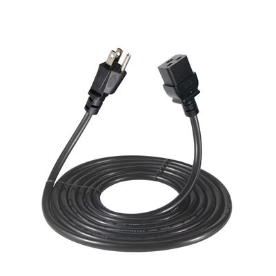 Cordon d'alimentation NEMA 5-15P vers C19 6 pieds 125V, gaine PVC