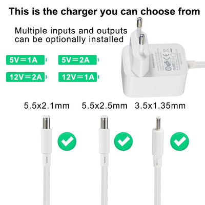 1m de longueur électrique 2000Ma Dc Power Cee716 Plug 12V 2A Adaptateur AC mural avec surcharge et protection contre les courts-circuits