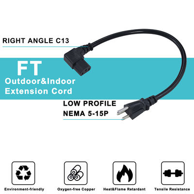 Cordon d'alimentation NEMA 5-15P vers C13 6 pieds 14AWG robuste