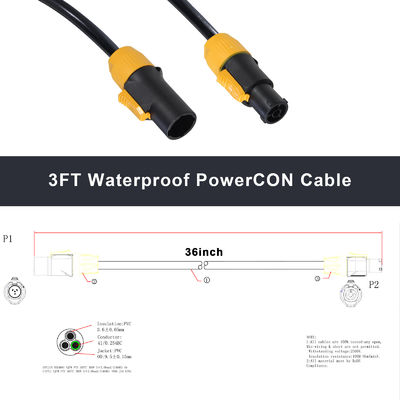 Câble d'extension PowerCon True1 20A SAC3FCA vers SAC3FCB IP65
