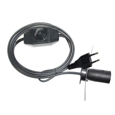 Noir 0,75 mm CEE7/16 Plug Eu Cordon électrique d'extension E27 E 27 Socket de lumière suspendue avec interrupteur de diminution