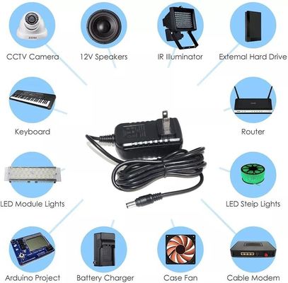 Adaptateur d'alimentation américain certifié UL/ETL Conducteur de cuivre pur 12v 1a pour appareils de classe I