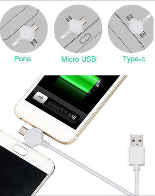 Cable de charge multi-appareils certifié CE avec 3 ports de charge simultanés et cordon tressé en nylon durable