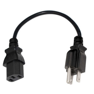 Cordon d'alimentation universel NEMA 5-15P à IEC C13 10A 250V UL certifié pour les ordinateurs/serveurs/équipements médicaux