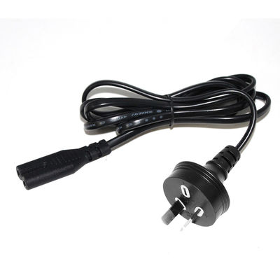 AU 2P Connexion au câble d'alimentation IEC60320 C7 SAA certifié 250V 7.5A câble plat PVC Jacket cuivre pur pour ordinateur portable / appareil électroménager