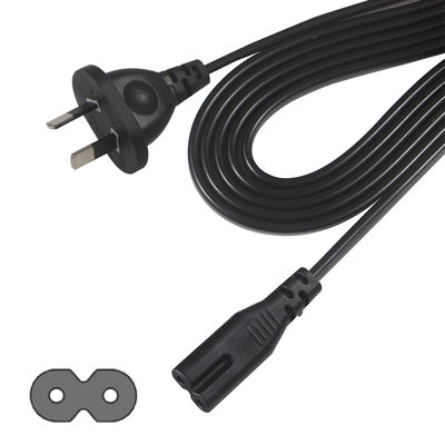 AU 2P Connexion au câble d'alimentation IEC60320 C7 SAA certifié 250V 7.5A câble plat PVC Jacket cuivre pur pour ordinateur portable / appareil électroménager