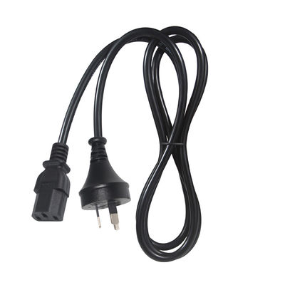 SAA certifié AU 2-Pin Plug to IEC C13 Cordon d'alimentation, 250V 10A H05VV-F 3x0.75mm2 cuivre pur pour PC / serveur / appareil électroménager